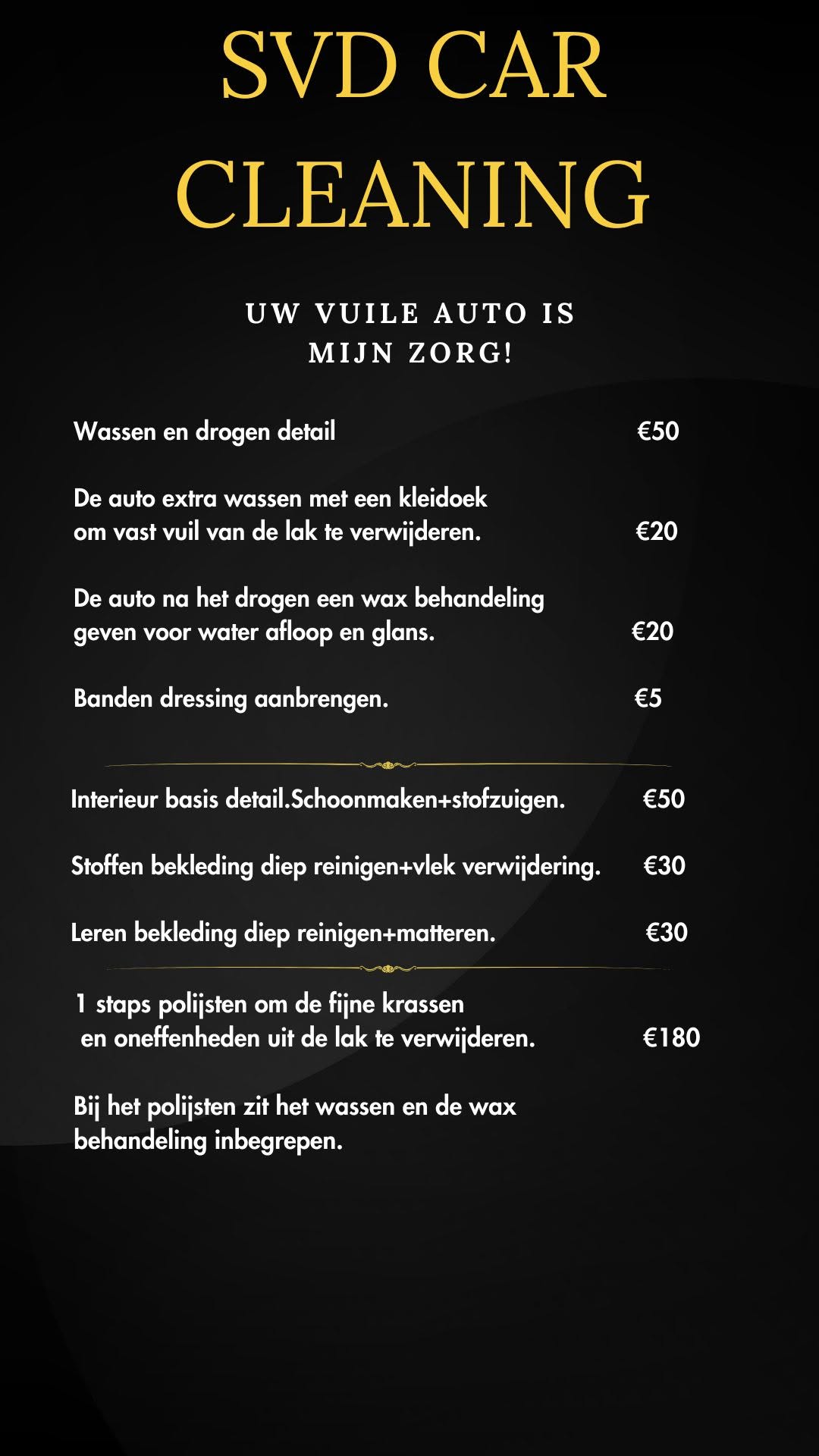 Prijslijst voorbeeld